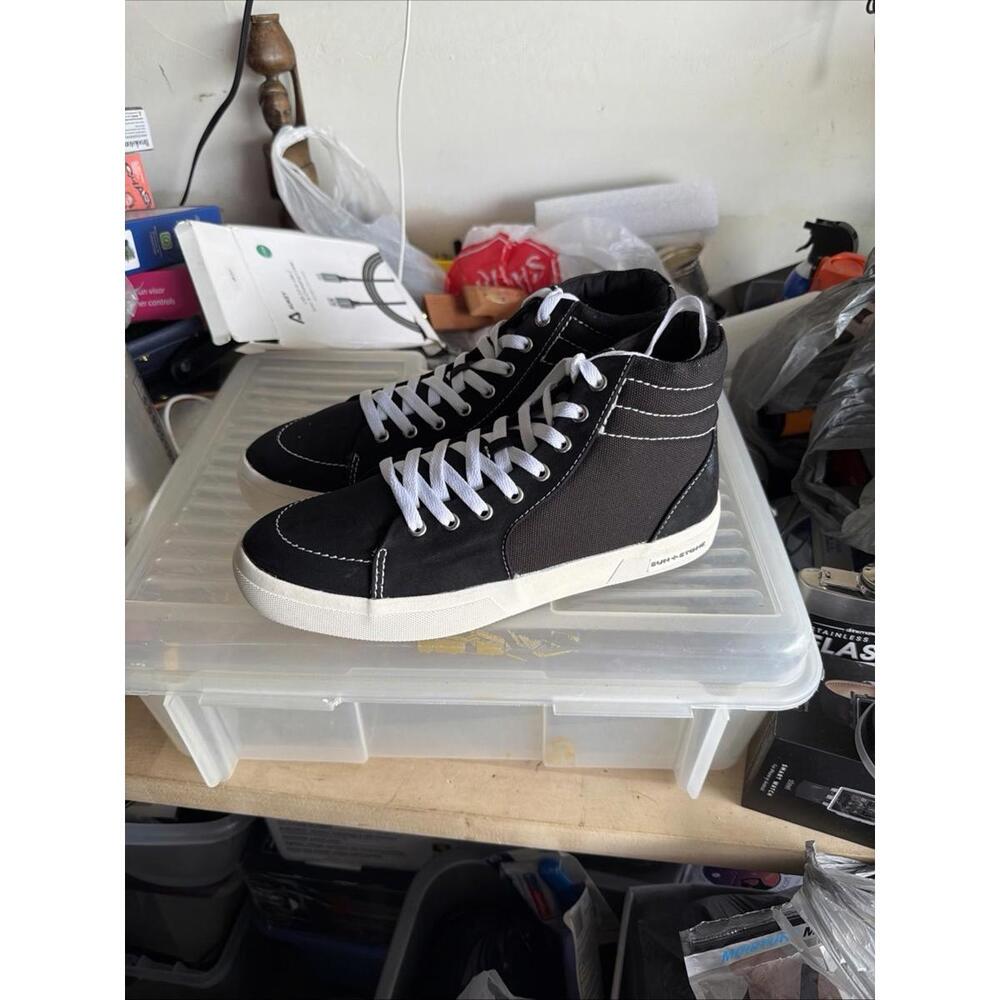 Sun + Stone Jett‎ High Top Sneakers Mens 9M Black Canvas Casual Shoes NWB